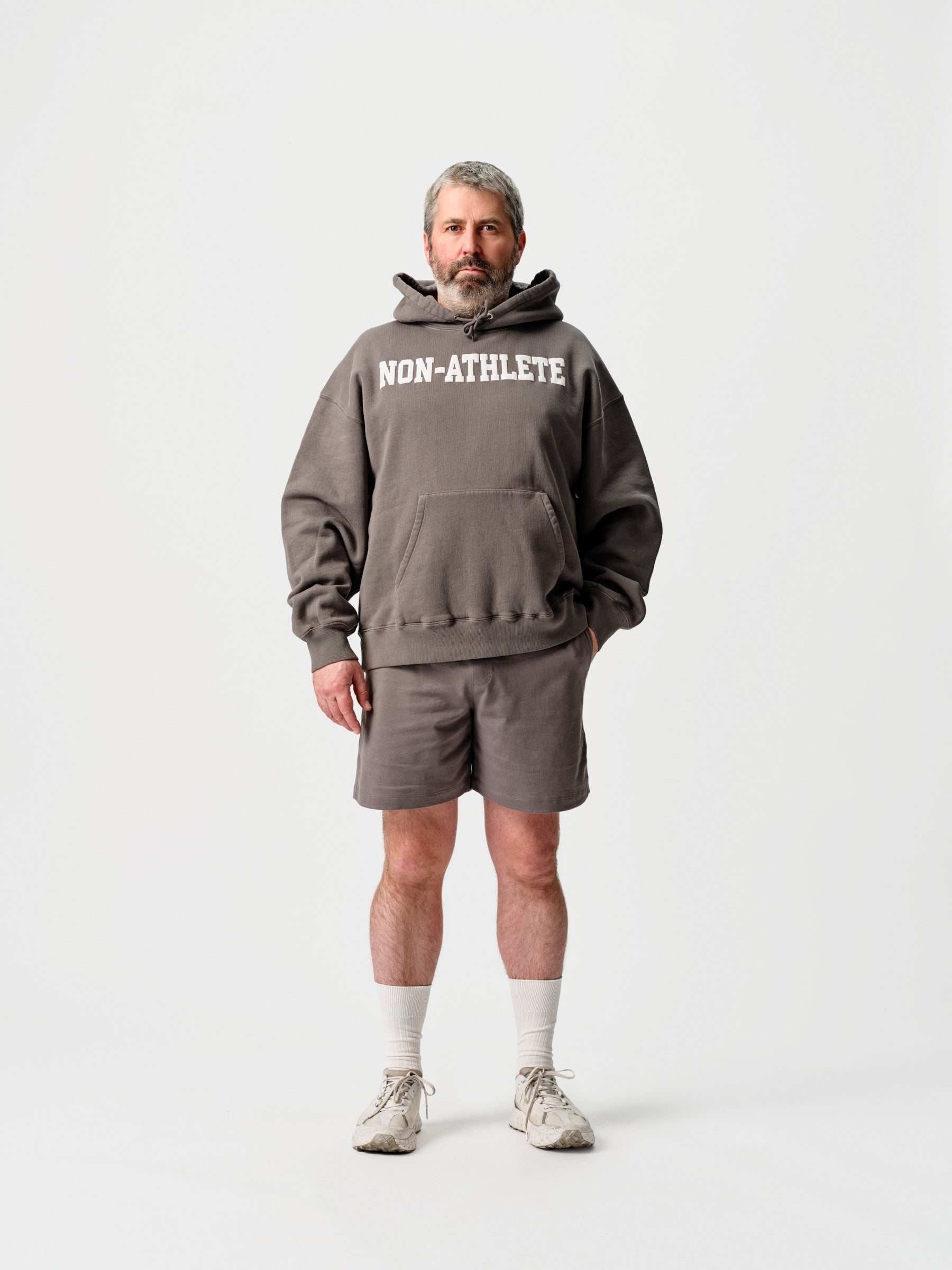 Non-Athlete 100% Cotton 500GSM Hoodie Gray
