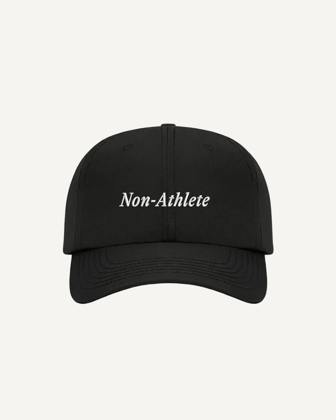 6-panel rPET Baseball Cap Non-Athlete Black White